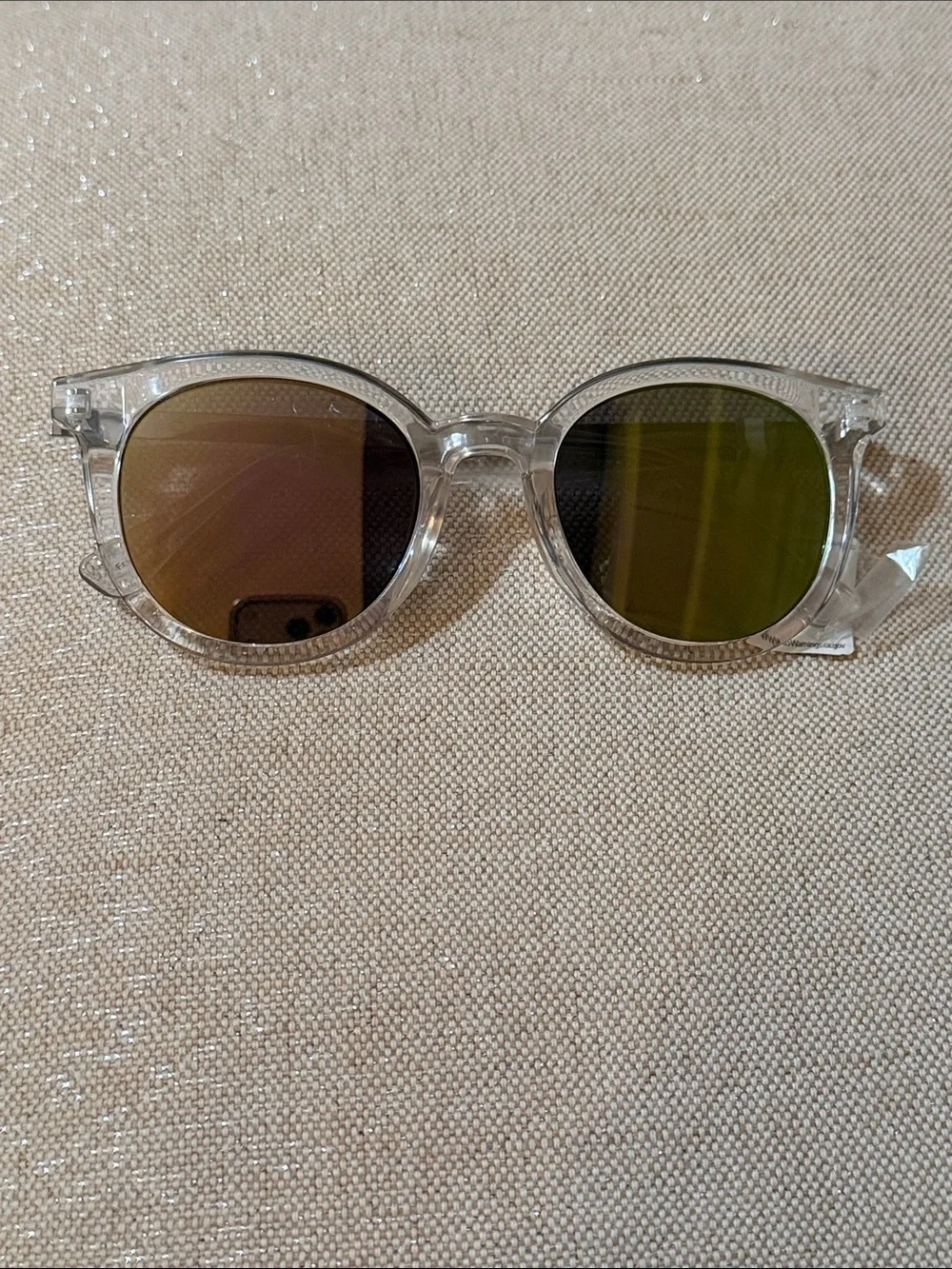 Oscar de la Renta Clear Frame Sunglasses with Brown and Green Lenses